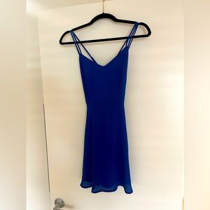 Blue Spaghetti Strap Mini Dress